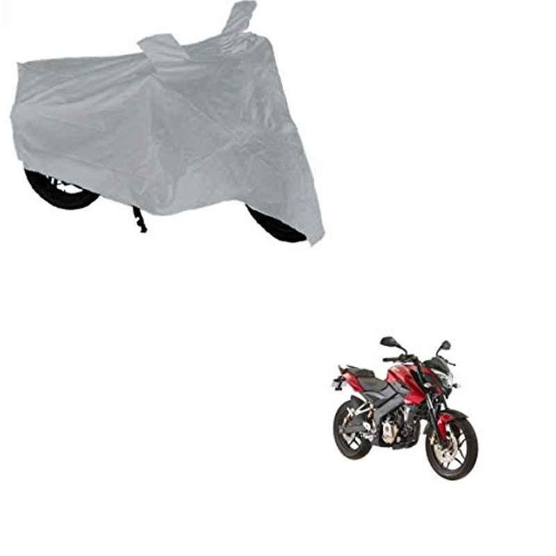 Kozdiko Silver Bike Body Cover with Mirror Pockets for Bajaj Pulsar 150 Ns, koz_67818
