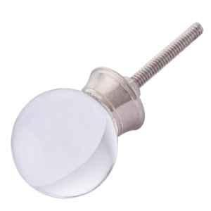 Atom 1.25 Inch Round Clear Crystal Glass Cabinet Door knob