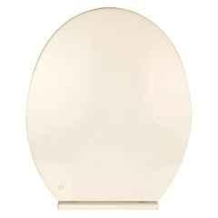 Elegant Casa A-5 42x36cm Polypropylene Glossy Ivory Round Toilet Seat Cover