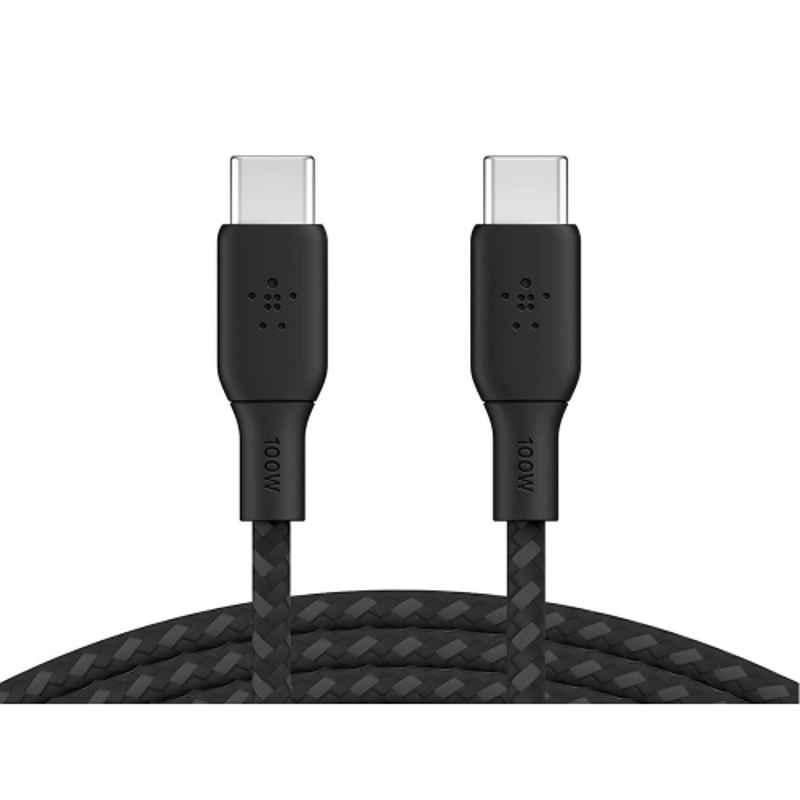 Belkin 1m Nylon Black USB-C to USB-C 2.0 Braided Cable, BKN-CAB004BT1MBK