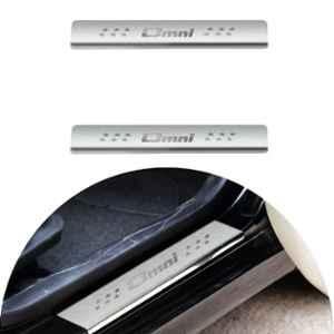 SureStrive 2 Pcs Stainless Steel Silver Footstep Sill Plate Set without LED for Maruti Suzuki Omni All Model