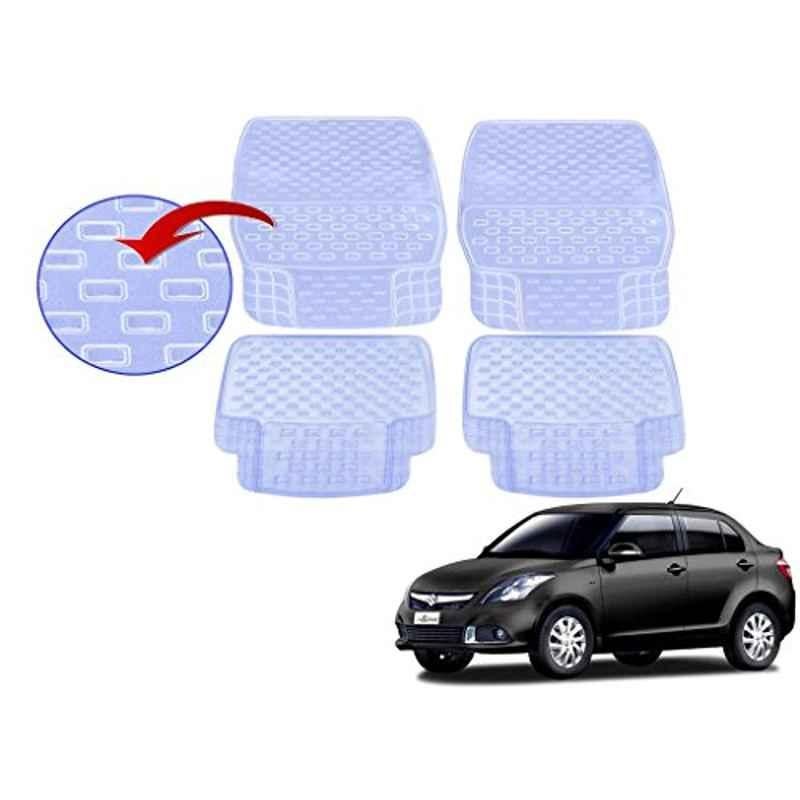 Kozdiko 93043 4 Pcs Rubber & PVC Clear Car Floor Mat Set for Maruti Suzuki Dzire