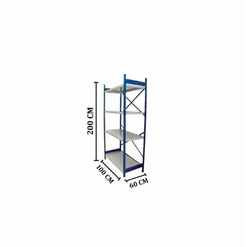 Ast 120kg HR Steel Blue & off-White Bolt Free Shelving with 4 Shelves, BF200601004