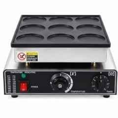 Khushi Udyog 31x35x18cm Stainless Steel Black 9 Hole Mini Pancake Maker