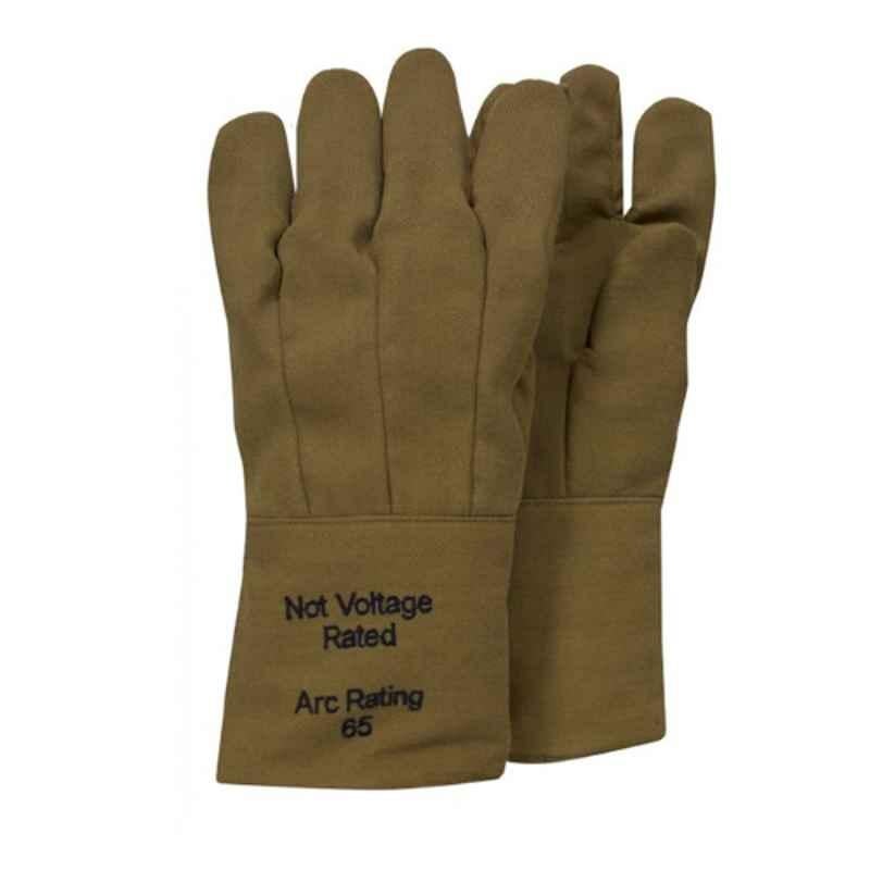 NSA G51KDQT14 65 Cal Arc Rating Guard Nomex Khaki Gloves, Size: Regular