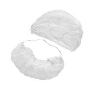 C-Cure 10 GSM Non-woven & Polypropylene White Disposable Beard Mask, CCDBM10G (Pack of 100)