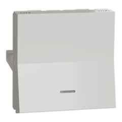 Schneider Electric Unica Pure 20A 1 Way Polycarbonate White Switch with Indicator, UNS20DP2M_WE