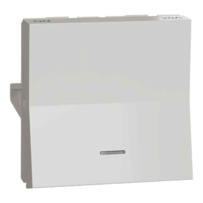 Schneider Electric Unica Pure 20A 1 Way Polycarbonate White Switch with Indicator, UNS20DP2M_WE
