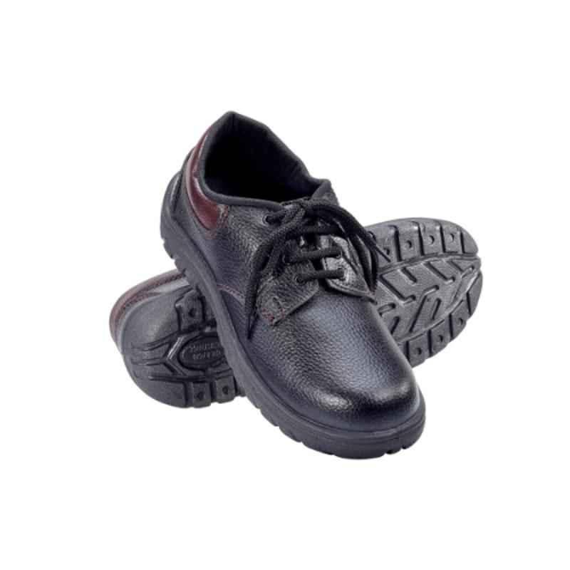 Shree Arc 950g Low Ankel ACE Steel Toe Black Work Safety Shoes, Size: 8