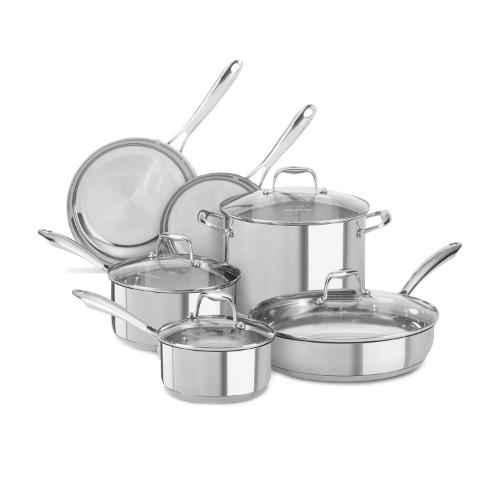 Kitchenaid Stainless Steel 10-Piece Cookware Set (Kc2Ss10Ls