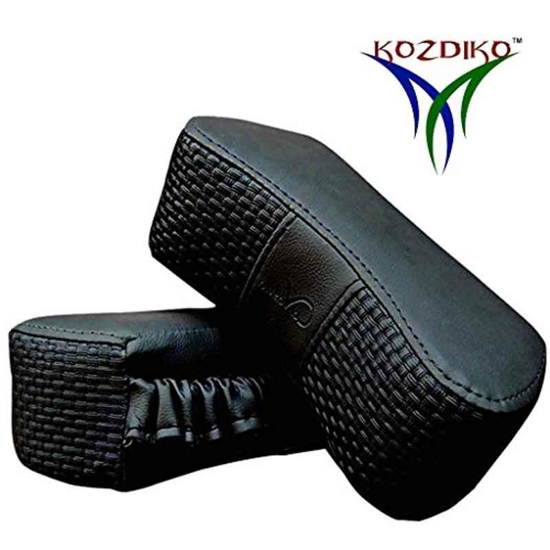 Kozdiko 2 Pcs Memory Foam Black Luxurious Neck Rest Set for All Cars, koz_15421
