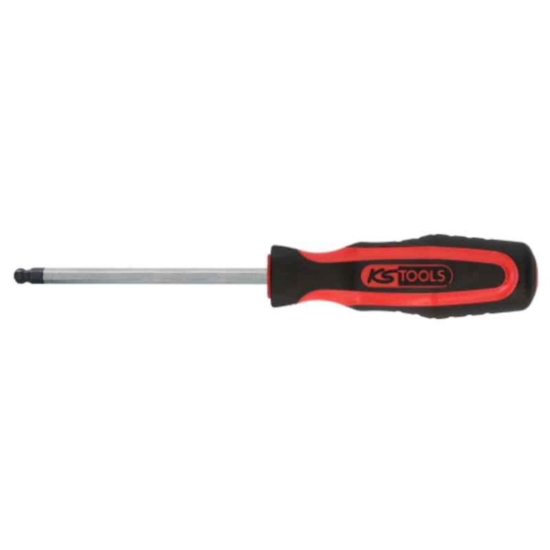 KS Tools Ergotorque Plus 5 mm CrV Screwdriver for Hexagon Screws with Ball End, 159.1063