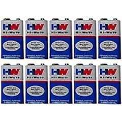 Lab Junction 9V Hi-Watt Zinc Carbon Battery for Electronic Devices, LJ-6F22, (Pack of 10)