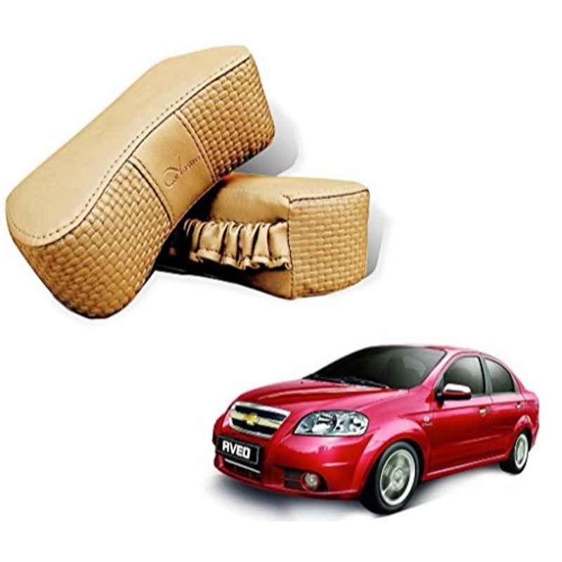 Kozdiko 2 Pcs Memory Foam Beige Neck Rest Cushion Pillow Set for Chevrolet Aveo
