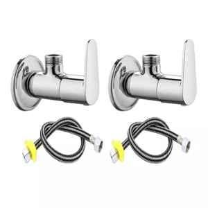 Fastgear 4 Pcs Fusion Stainless Steel Silver Chrome Finish Bathroom Faucet Set, FG2752