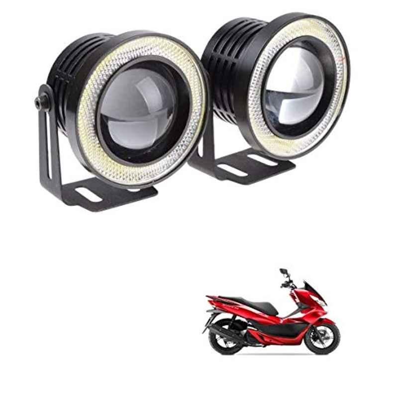 Kozdiko 2 Pcs 15W 3.5 inch High Power White LED Projector COB Fog Light Set with White Angel Eye Ring for Hero ZIR, koz_88415