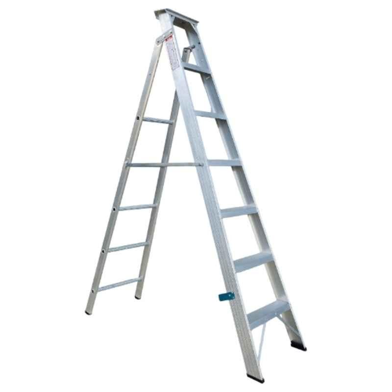 EMAC 7 Step Aluminium Silver Dual Purpose Anti Slip Folding Ladder, EDPL-7