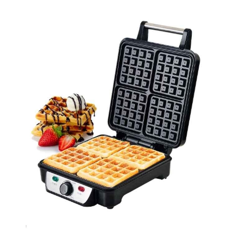 Geepas 1100W Stainless Steel 4 Slice Waffle Maker, GWM36503UK