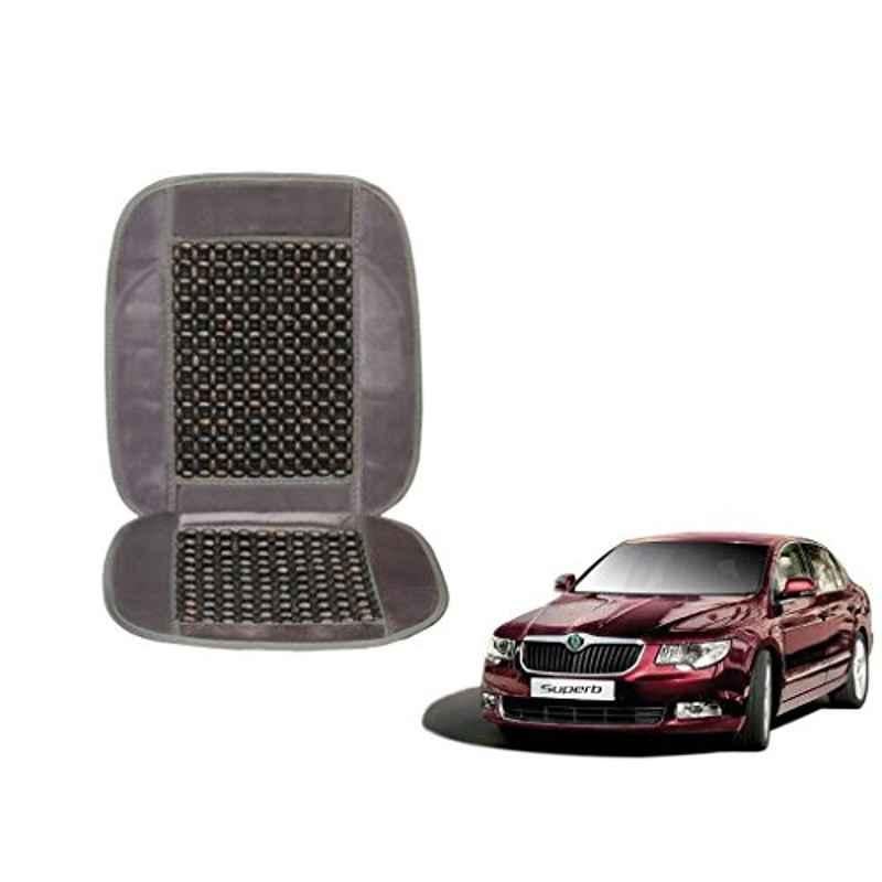 Kozdiko Wooden Beads Car Seat Cushion with Velvet Border for Skoda Superb