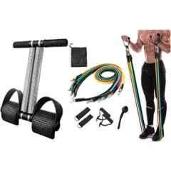 Shopeleven 150kg Stainless Steel & Plastic Double Spring Tummy Trimmer with Toning Tube Set