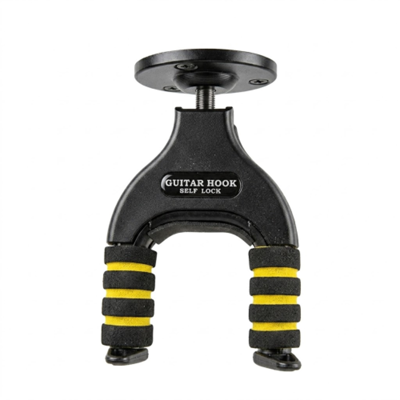 Techno iron, Sponge & ABS Black Wall Mount Auto Lock Guitar Hanger, RJ-GSTD-THM