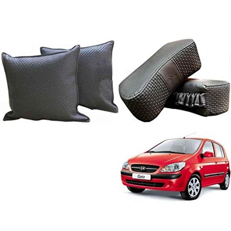 Kozdiko One Pair Grey Neck Rest & One Pair Cushion Combo for Hyundai Getz
