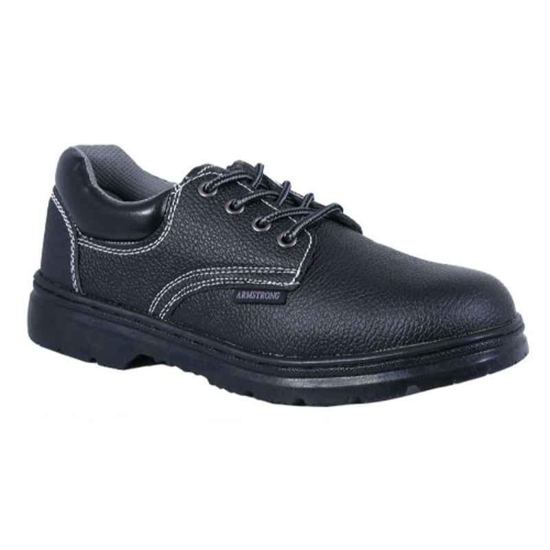 Armstrong GQF Leather Black Safety Shoes, Size: 45