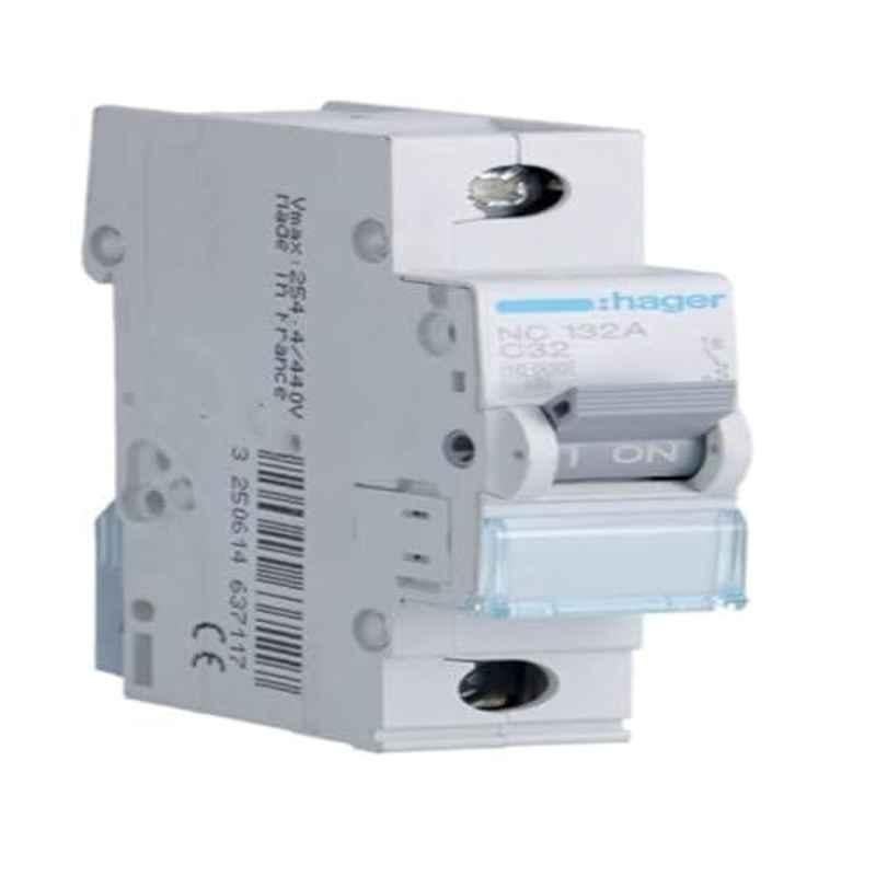 Hager 32A 10kA 1 Pole Standard Miniature Circuit Breaker, NC132A