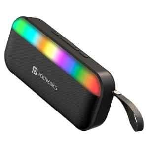Portronics Plugs 3 15W Black Bluetooth Speaker with RGB Lights & Mic, POR 2444