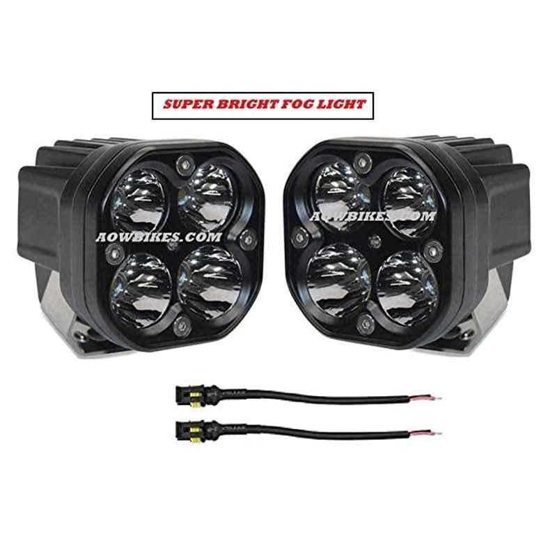 AOW 60W Heavy Super Bright 4Led Spot Flood Beam Driving Fog Lamp (60W, 2 PCS) for Maruti Suzuki Baleno