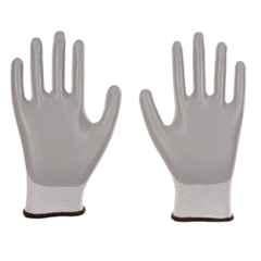 Mallcom P25NGA Polyester Grey Seamless Nitrile Gloves, Size: 9