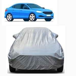 Aarex Auto Polyester Silver 100% Waterproof Car Cover with Mirror Pocket, Triple Stitched, Full Body Protection, Scratchproof & Dustproof for Maruti Suzuki Brezza, BRZ-Silver