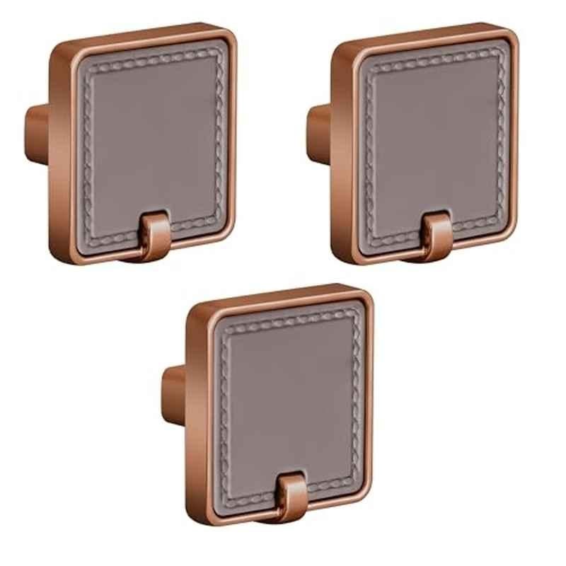 Plantex Knobs for Drawers/Drawer Knobs/Square Knob for Cabinets/Pull-Push Knob for Kitchen/Bedroom/Drawer (Pack of 3) Rose Gold & Satin Black