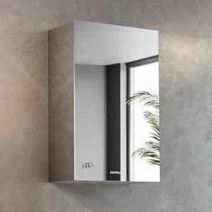 Plantex 10x16 inch Stainless Steel Silver Chrome Finish Wall Mounted Bathroom Mirror Cabinet