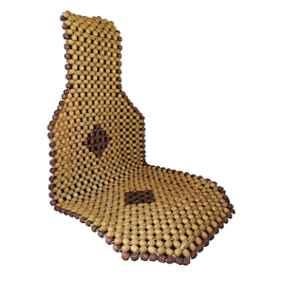 Q1 Beads 115x44x1.5cm Large Beige Pure Wooden Beads Seat Cover