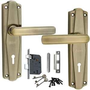 ATOM 7 inch Brass & Iron Brass Antique Finish Mortise Door Lock Set, MH-609-KY-BA