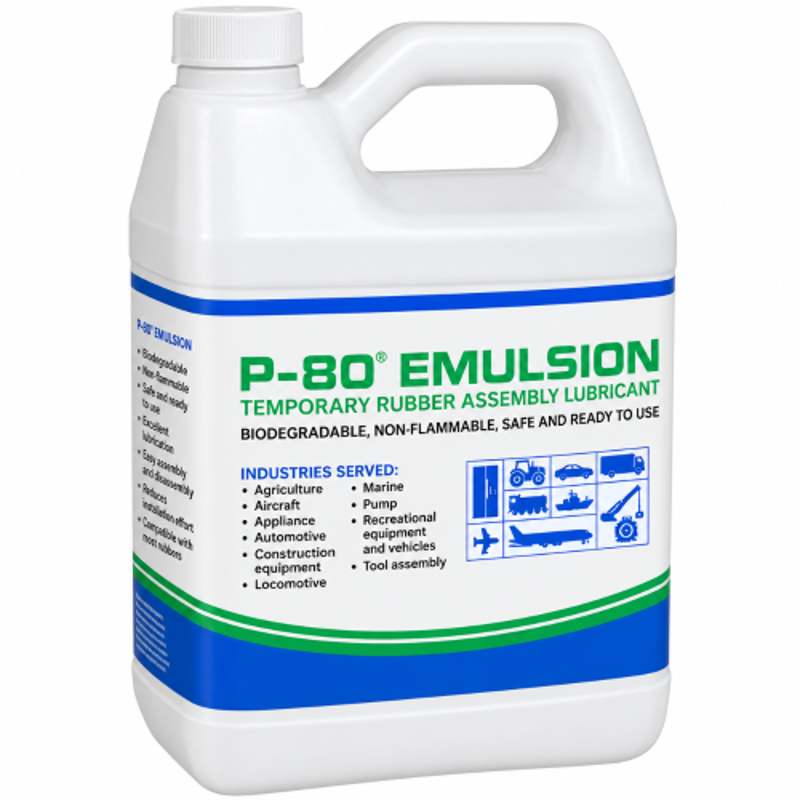 P-80 Emulsion 4 Litre Temporary Rubber Assembly Lubricant, P-5322-04