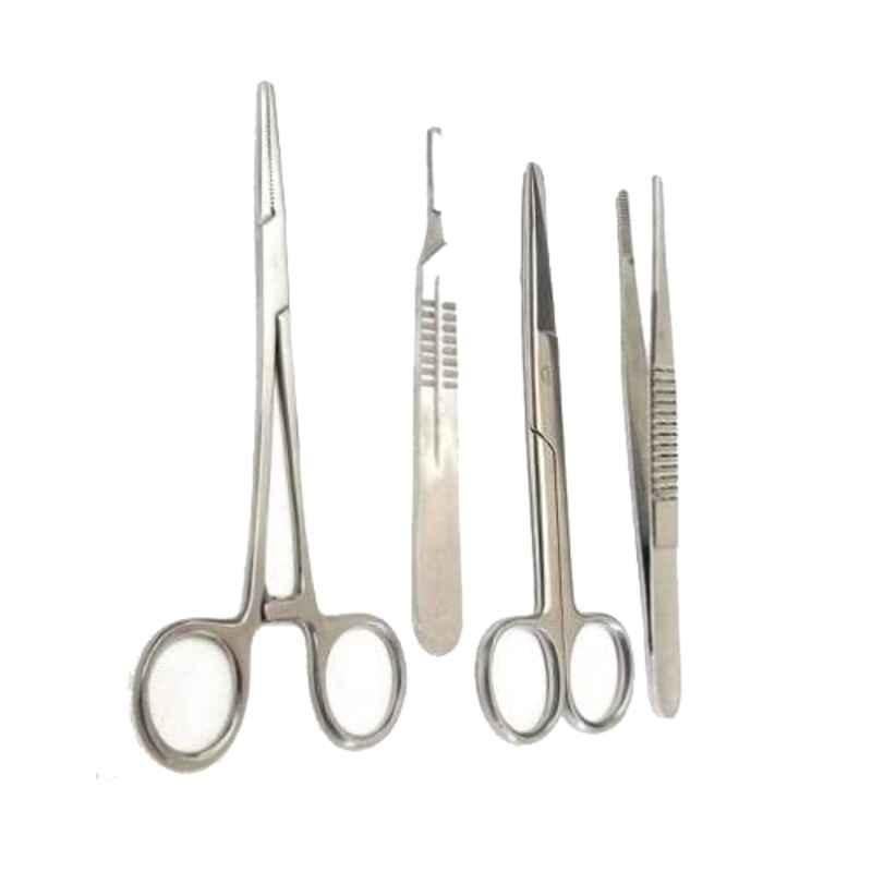 Forgesy Needle Holder, BP Handle, Dressing Scissor & Dissecting Forceps Surgical Set, FORGESY138