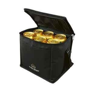 Outer Woods OW-09 Black Nylon Insulated Cooler Bag with Free 2 Ice Gel Packs, Capacity: 6 Cans