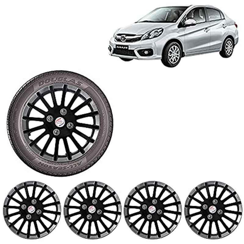 Auto Pearl 4 Pcs 14 inch ABS Black Car Wheel Cover Set for Honda Amaze Type2