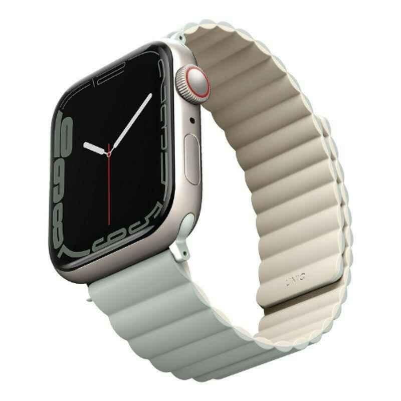 Uniq Revix Silicone Sage & Beige Reversible Magnetic Strap for Apple Watch 41, 40 & 38mm