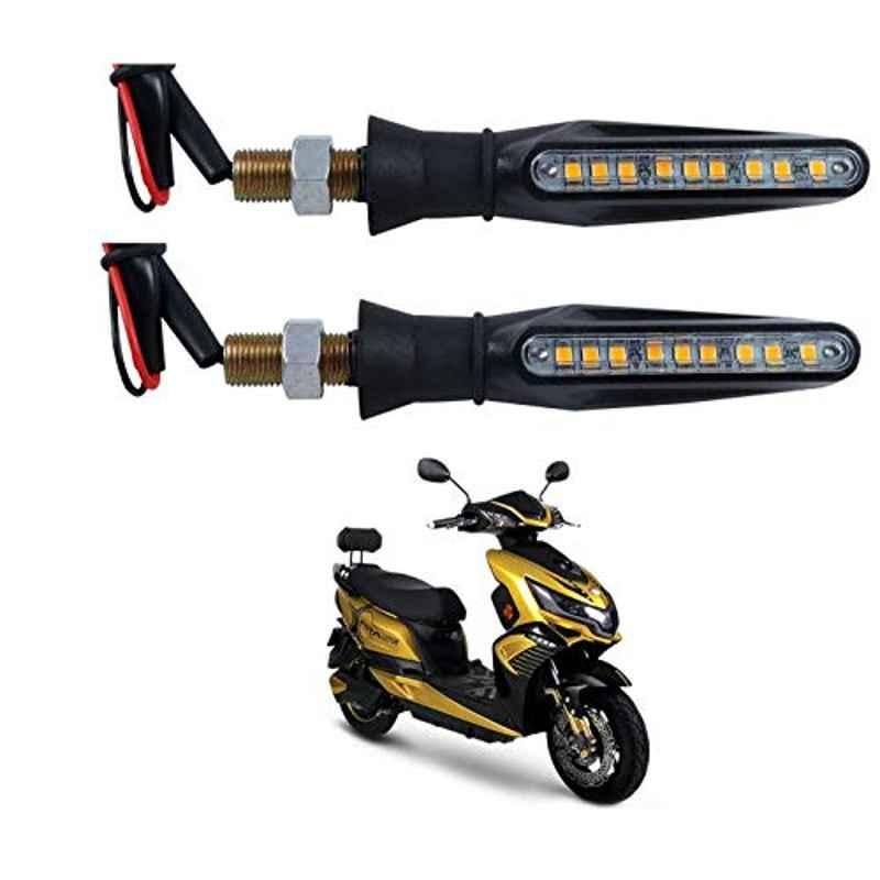 Kozdiko 4 Pcs Plastic Front & Rear Side Sleek Yellow Bike Indicator Set for Okinawa Praise