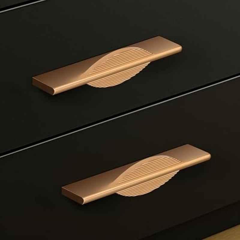 Plantex 160mm Aluminium Gold PVD Finish Pull Cabinet Handle for Home & Office, APS-DTC-5590-GOLD-160MM-PK-2 (Pack of 2)