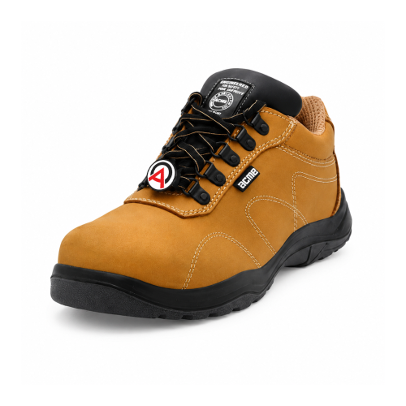 Acme AP-53 Tan X Steel Toe Low Ankle Work Safety Shoes, Size: 8