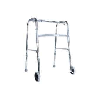 Everactiv 120kg 30-38 inch Foldable, Adjustable Height & Lightweight Standard Walker with Wheels, XE-B6FH-GH74