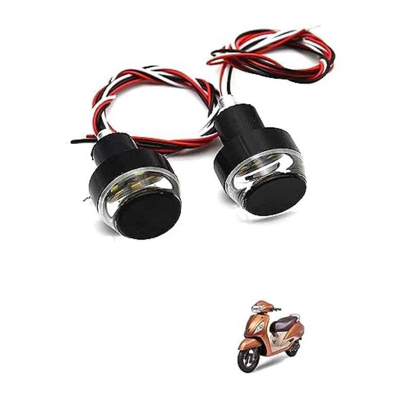 Kozdiko 2 Pcs Dual Colour Motorcycle LED Indicator Turn Signal Handle Bar Light Set for TVS Jupiter