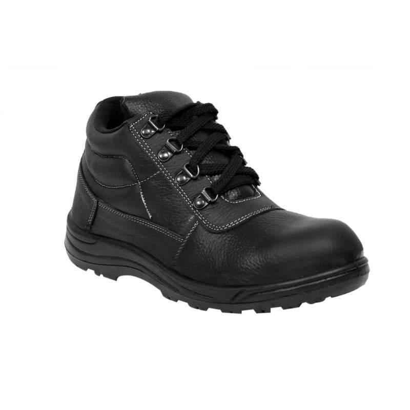 JK Steel JKPB058BLK Steel Toe Black Work Safety Shoes, Size: 10