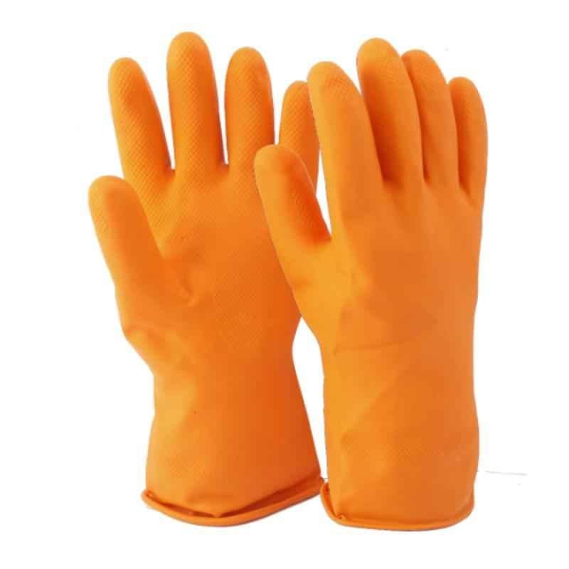 Chemsafe Rubber Orange Safety Gloves, Size: 11 inch