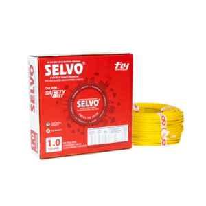 Selvo 1 Sqmm Yellow PVC Insulated Multistrand Flame Retardant Copper Cable, SELCAB1Y, Length: 90 m