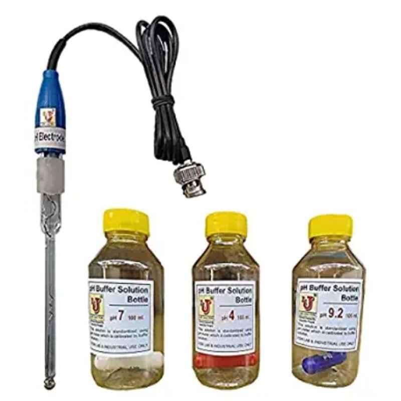 Lab Junction pH Micro Combination Electrode with Bottle for pH Meter & pH Tester Calibration Set